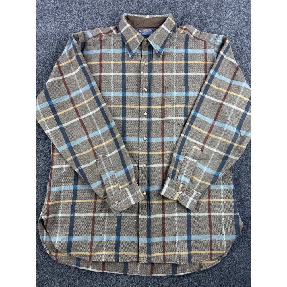 Vintage Pendleton Wool Shirt Jacket XL Made USA Lined Plaid - Picture 2 of 13